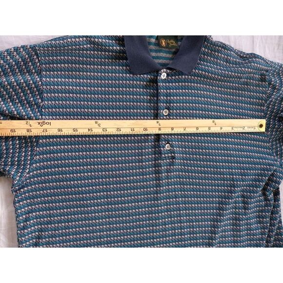 Bobby Jones Men's Large Italian Golf Polo Short Sleeve Geometric‎ Aztec Pattern - Picture 8 of 13